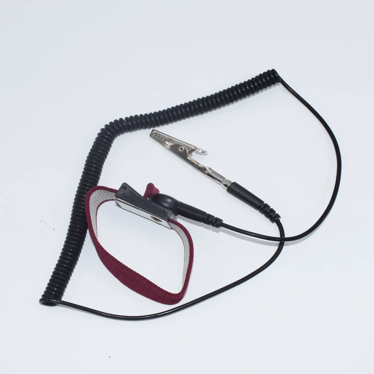 Antistatic Field Static Control Usage Crimson Color Conductive Fabric Band ESD Wrist Strap