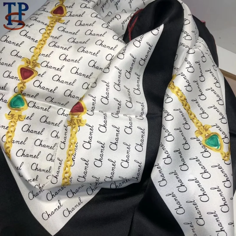 silk scarf silk twill scarves printed hand roll-hemmed ready goods