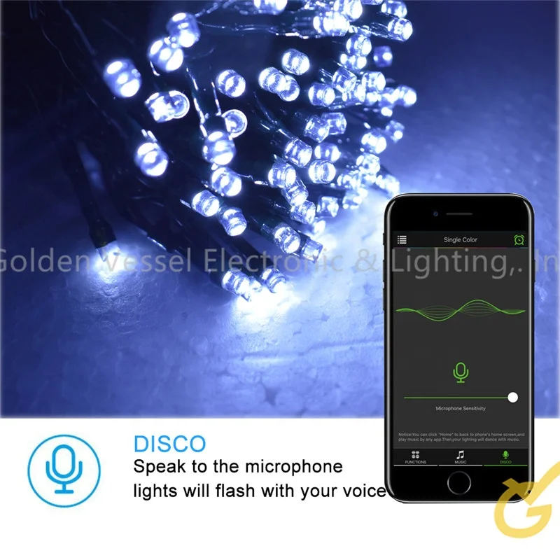Smart String Lights 200Led 65ft 18 Functions, bluetooth Wireless Smartphone APP Controlled string christmas light