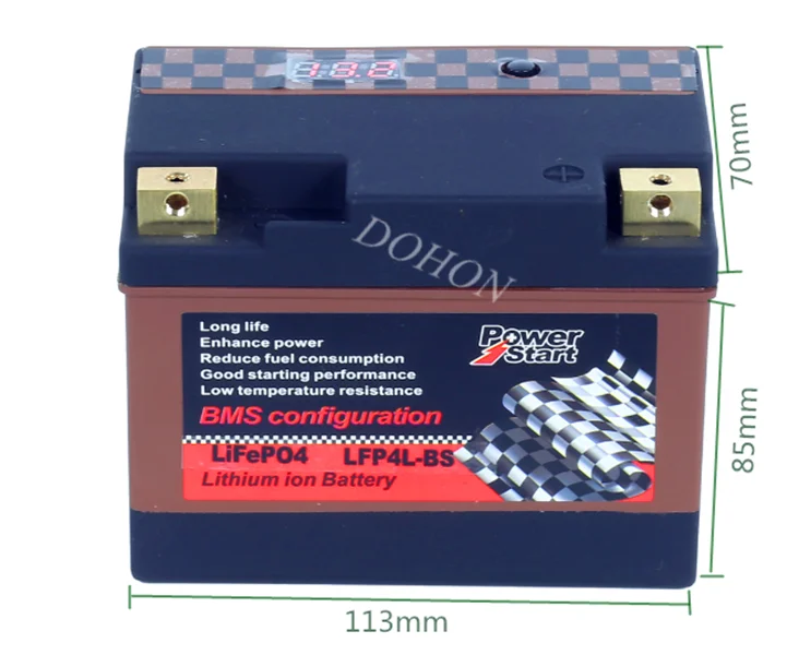 Dohon NEW ARRIVAL BMS Lithium iron Motorcycle phosphate Battery for motorcycle