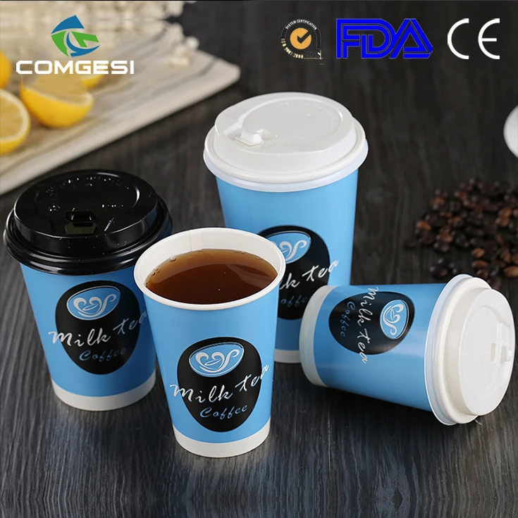 biodegradable colorful new design free sample logo printed food paper cup wholesale factory price with lid sleeve cover
