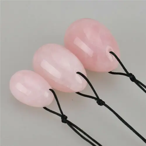 
1Set Natural Rose Quartz Yoni Eggs Jade Yoni Wa Ben Ball and 110mm Massage Stick 
