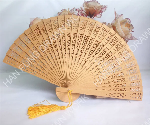 Decorative Natural Wood Sandalwood Custom Wedding Hand Fan