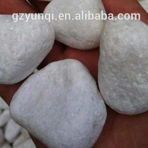 Landscaping polished machine made snow white pebbles stone for wholesale