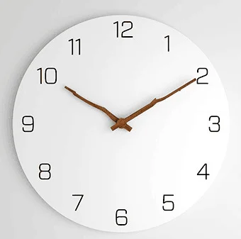 12 inch modern wall clock easy to read round wooden wall clock wood hands for home