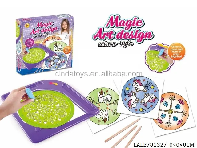 Magic art design pattern-style ruler kids Graphic drawing board for sale