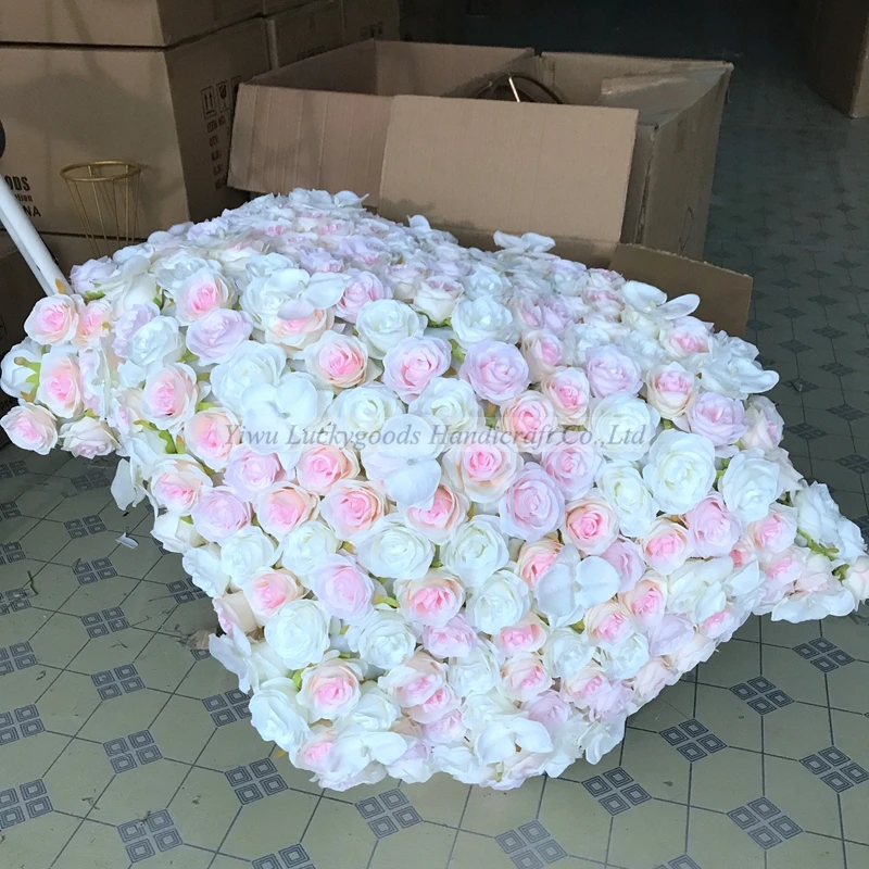 LFB852 Factory direct wholesale flower wall cloth with white pink rose