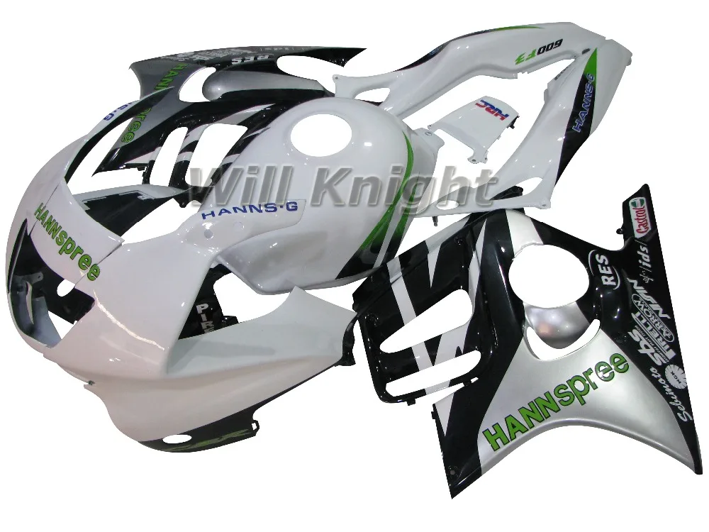Injection ABS Plastic Cowling Kit for Motorcycle Honda CBR600 F3 1997 1998 White Black Hannspree