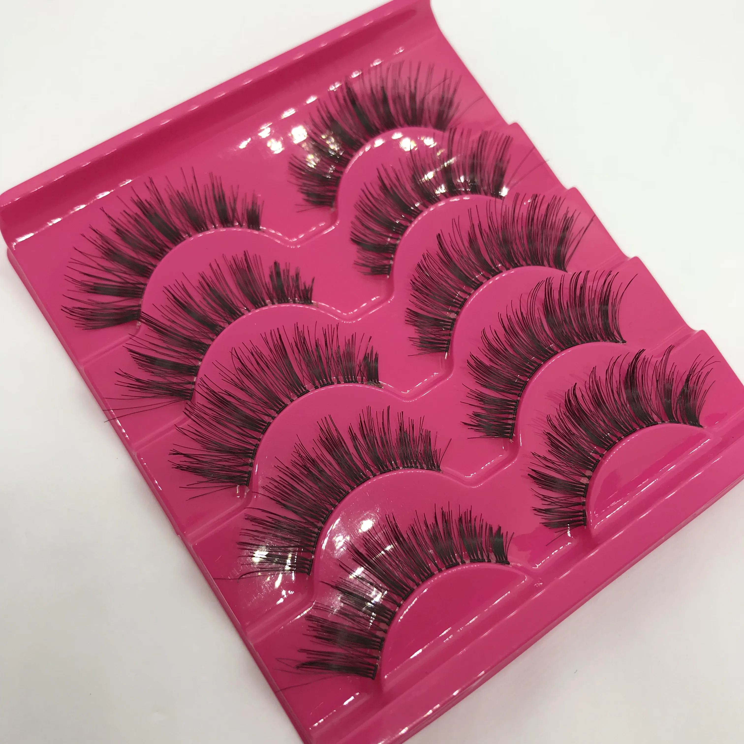 
Cheap Price 5 Pairs Strip lashes Synthetic Silk False Eyelash Natural False Eyelashes Long 