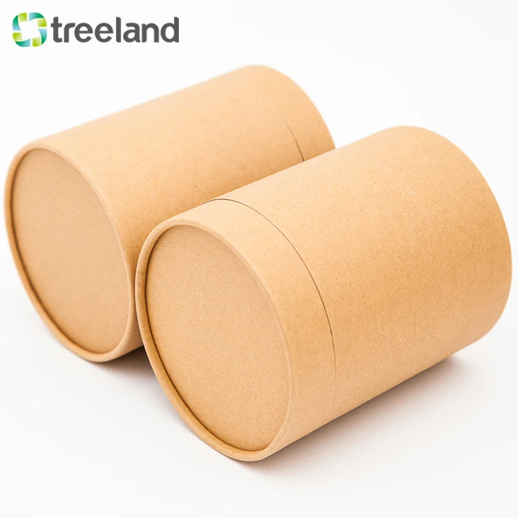 Kraft Paper Box Packaging Round Shape Cylinder Cardboard Can