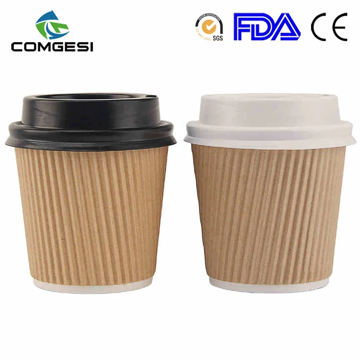 Manufacturer Supply Wholesale Recyclable Cheap Custom Branded Color Printed Business Disposable coffee paper cup 10oz