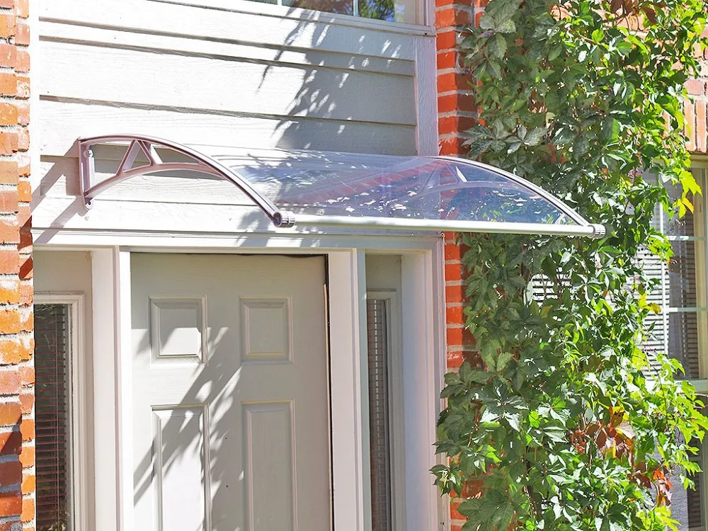 Innovative design - PP Plastic Polycarbonate Door Canopy with Water Gutter - Clear transparent PC roof