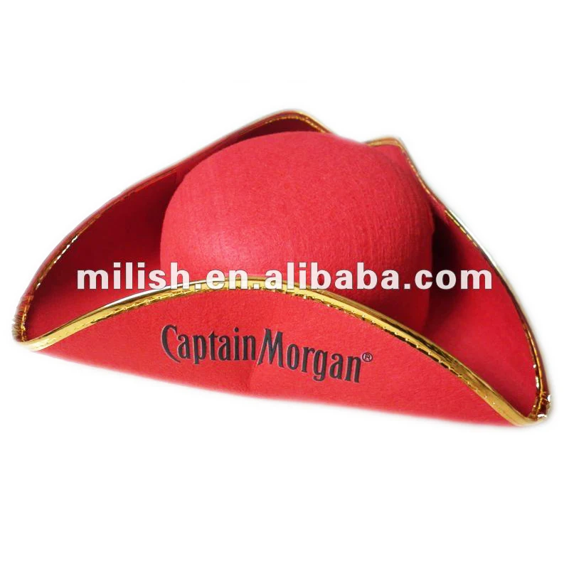 red felt pirate captain morgan hat MH-1536