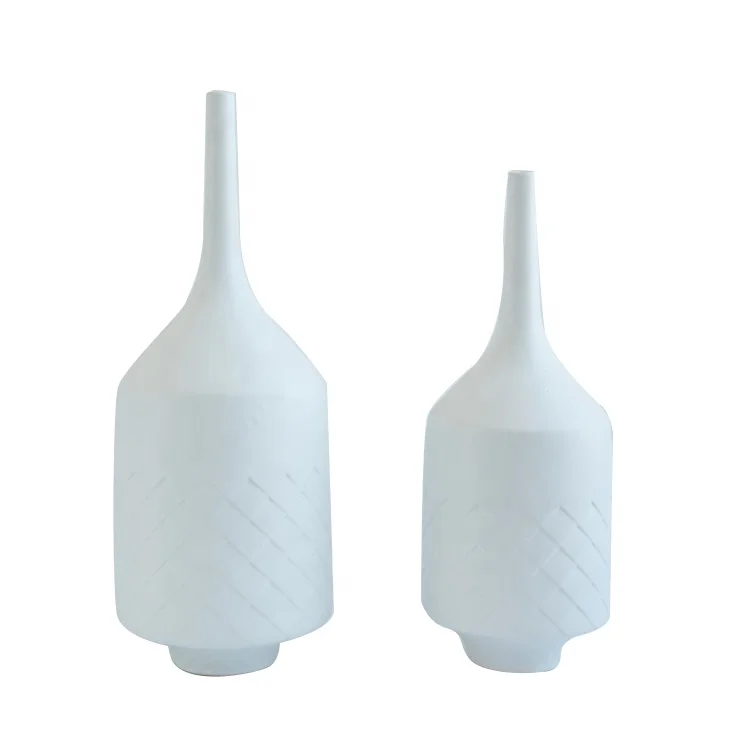 Luxury frosted surface antique wedding decoration indoor ceramic bud flower vase moulds