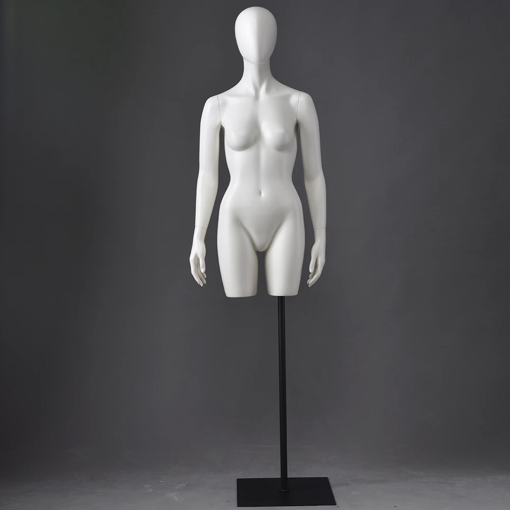 Abstract face beautiful curvy half upper body fiberglass dummy egghead petite female mannequin