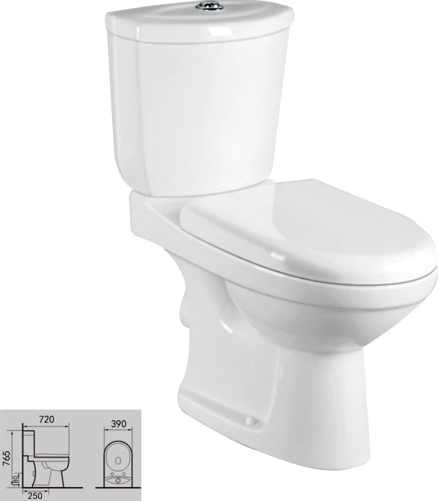 Africa style two piece twyford toilet and sink blue color wc toilet