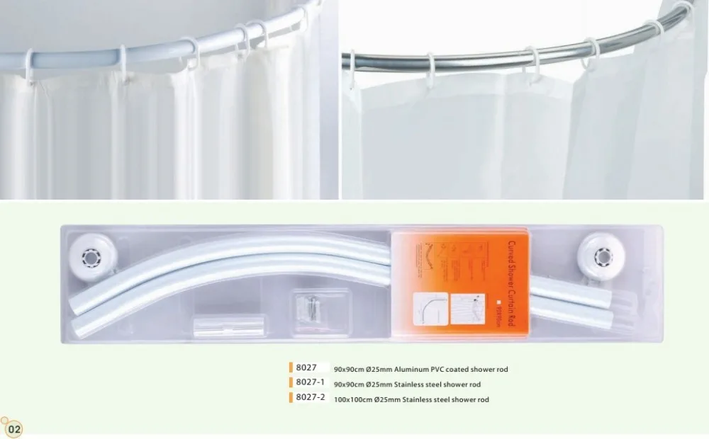 Изогнутый Карниз для ванной из нержавеющей стали