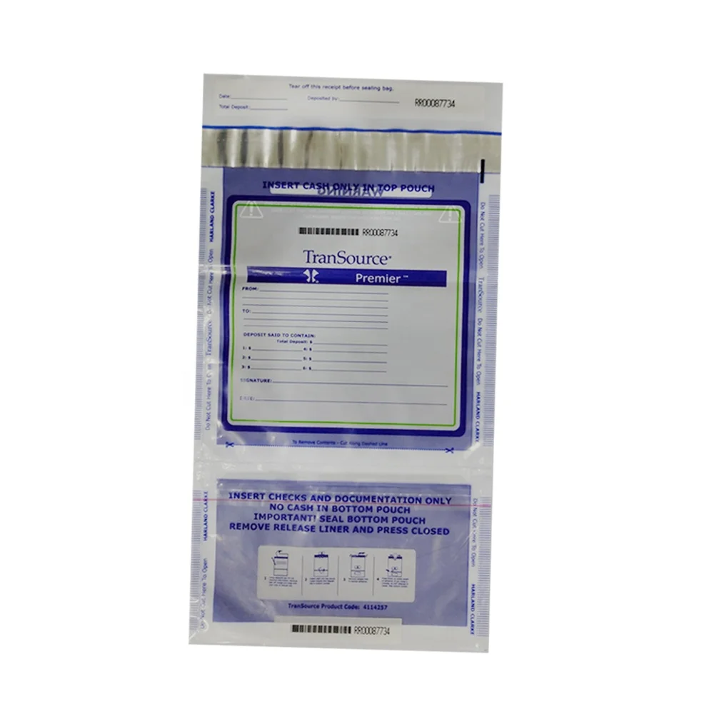 Tamper proof evident security sealing cash bag for bank