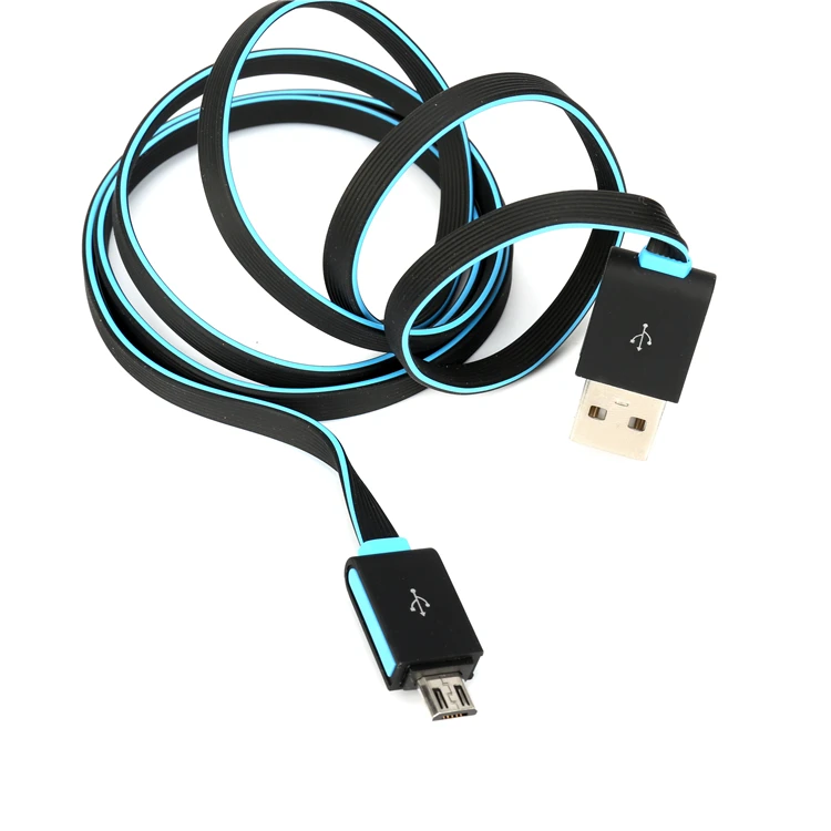 Высококачественный плоский Micro USB кабель зарядного устройства для Android мобильного телефона