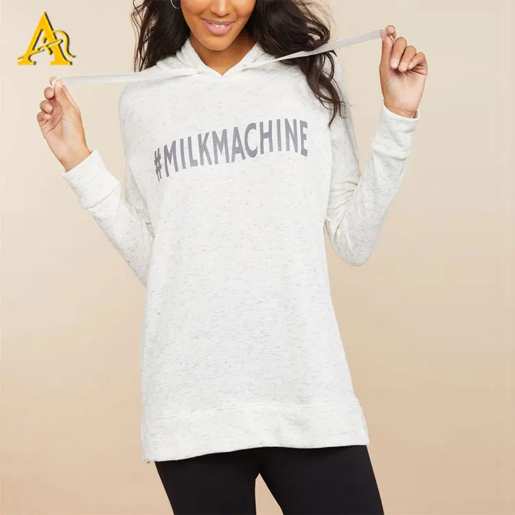 
Custom Nursing Hoodies Women Maternity Wear Hooded Sweater Breastfeeding Hoodie with Side Zipper 