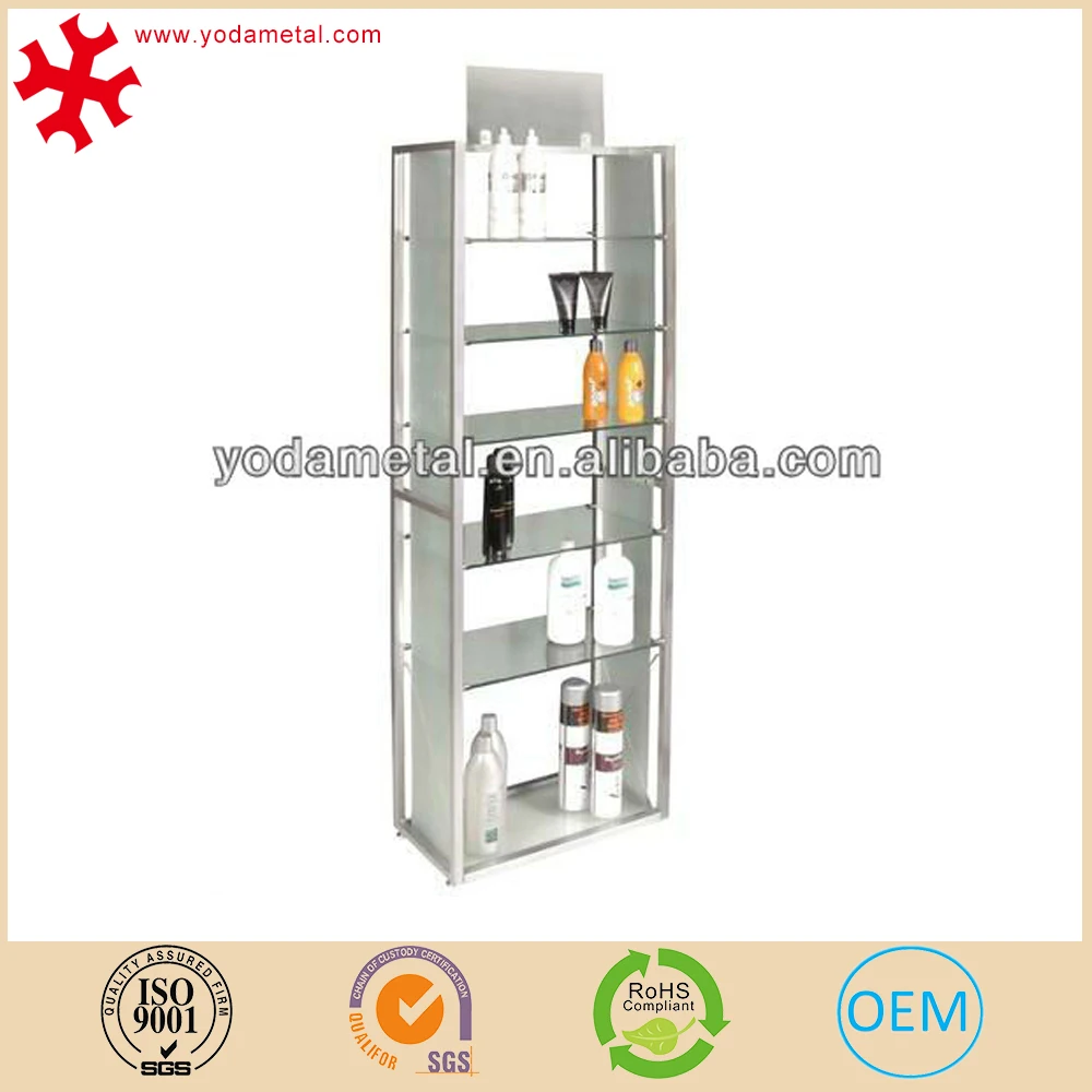 
Metal makeup retail shop shelf display cosmetic in department store 