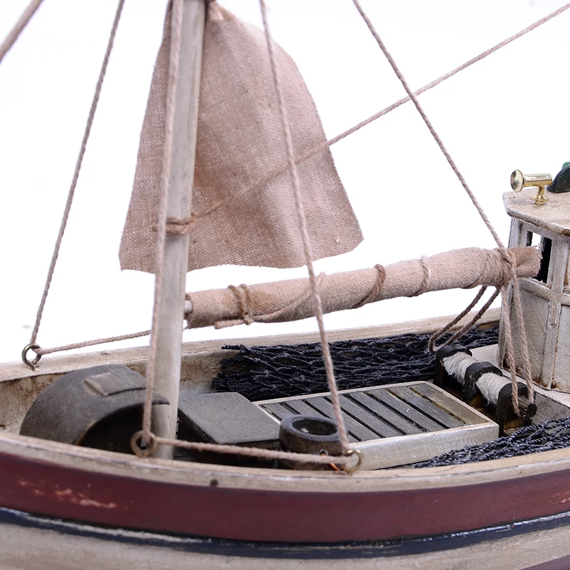 Length 32 cm wooden model fishing boat souvenir Marine gift decorative craft boat model YL014D-1