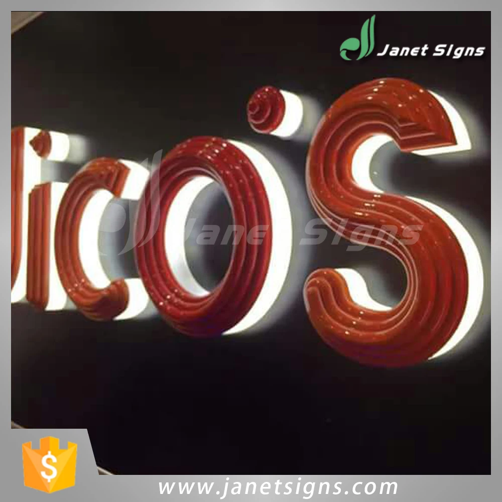 Vintage edge lit acrylic letter with 3d Surface