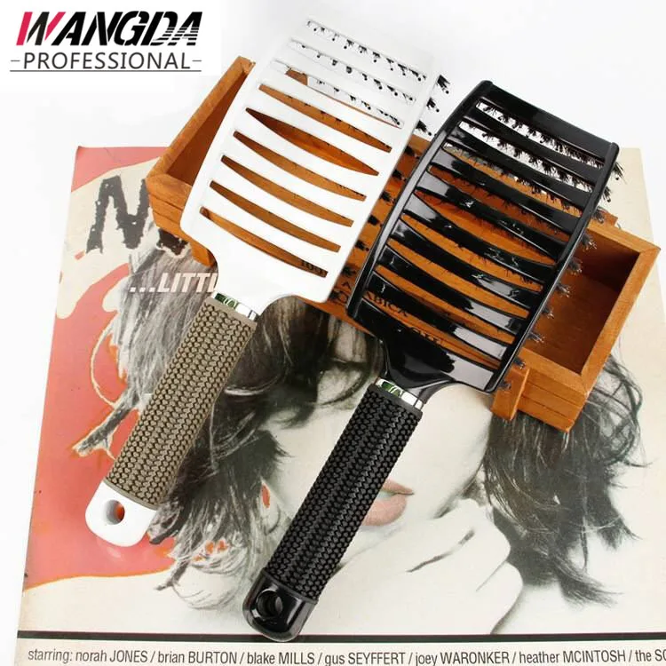 Professional Hair Comb hair Brush Women paddle brush with Bristle&Nylon Salon Styling Hairdressing Tools