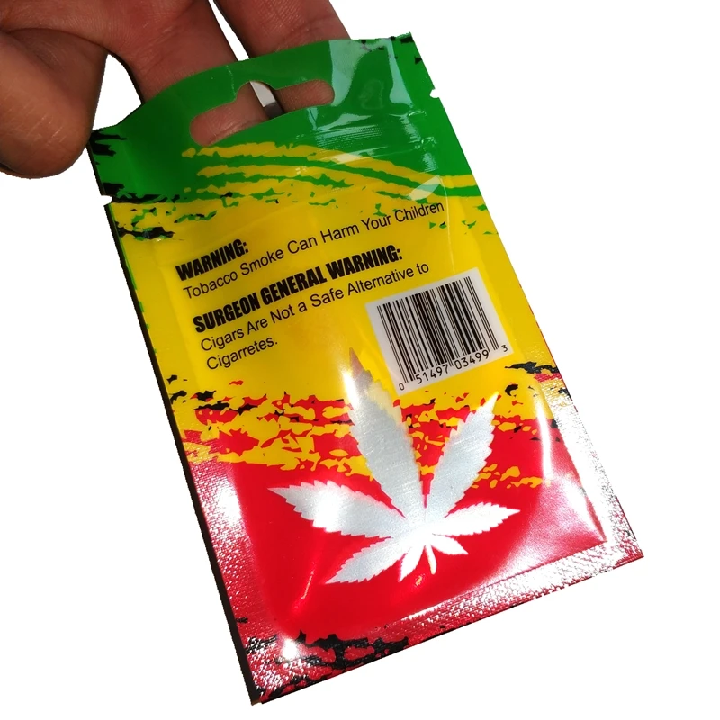 customized size and printing zipper pouch for cigar tobacco packaging