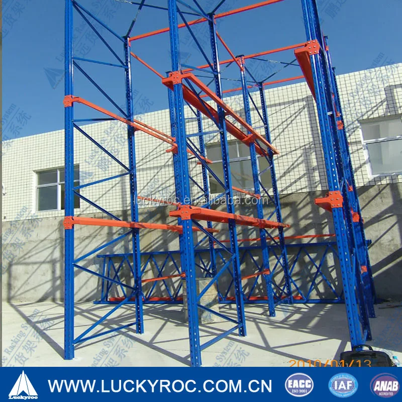 High Density Warehouse Wooden Pallet Drive Rack Storage