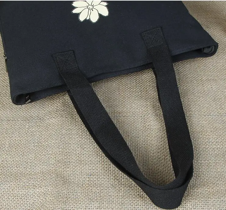 
black color organic cotton bag with lining 