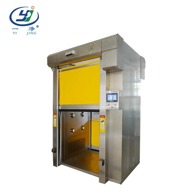 Full stainless steel rolling door cargo air shower for cleanroom project