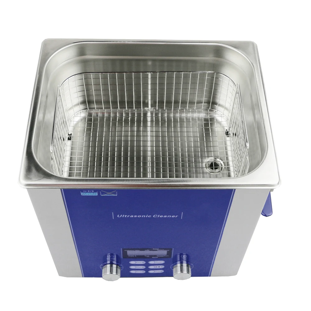 13 L Stainless steel heated degas pulse ultrasonic cleaner with LCD display for lab or denture equipment