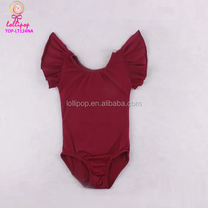 2023 Cotton white Baby Girl Flutter Sleeve spandex Gymnastics wholesale dance wear Leotard girl & toddler