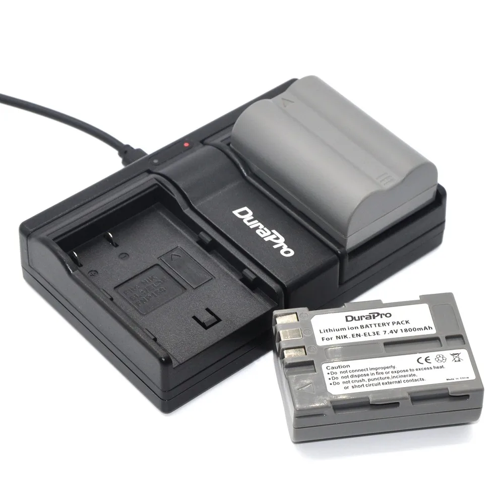 
DuraPro USB Dual Channel Charger for Nikon ENEL3E EN EL3E EN-EL3e EN-EL3 battery and D30 D50 D70 D80 D90 D100 D200 D300 D300S 