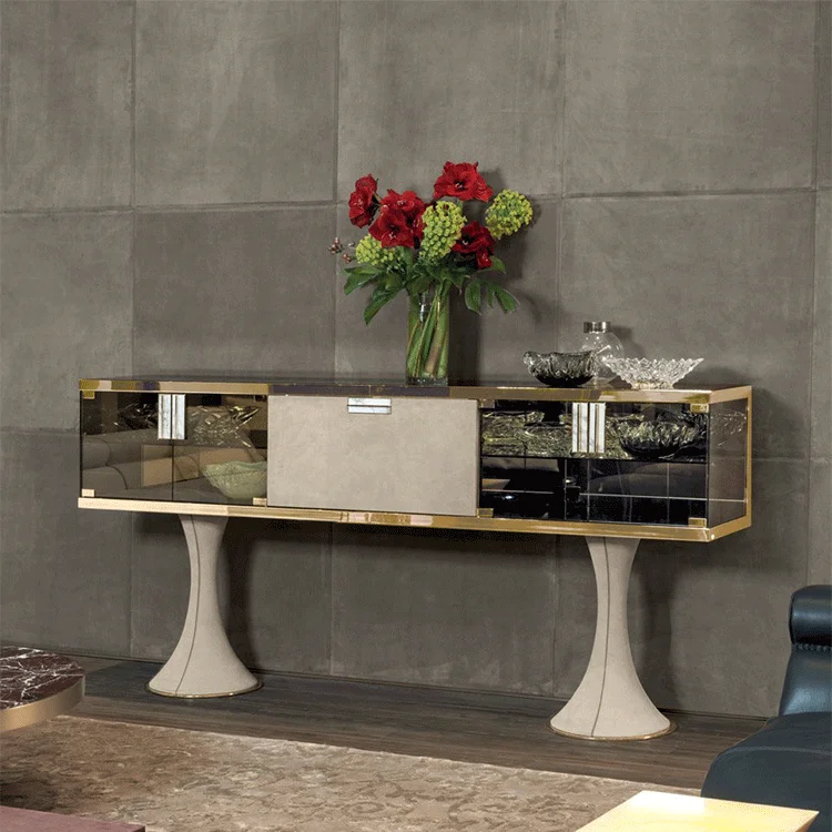 
Wall side cabinet flower stand with storage space beautiful living room furniture hotel lobby 