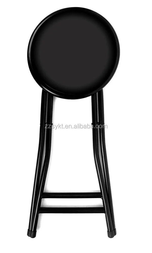 
Black cushioned bar height folding counter stools 