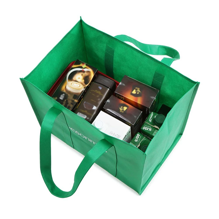 Custom print eco reusable supermarket grocery promotion shopping non woven carry tote cloth bag