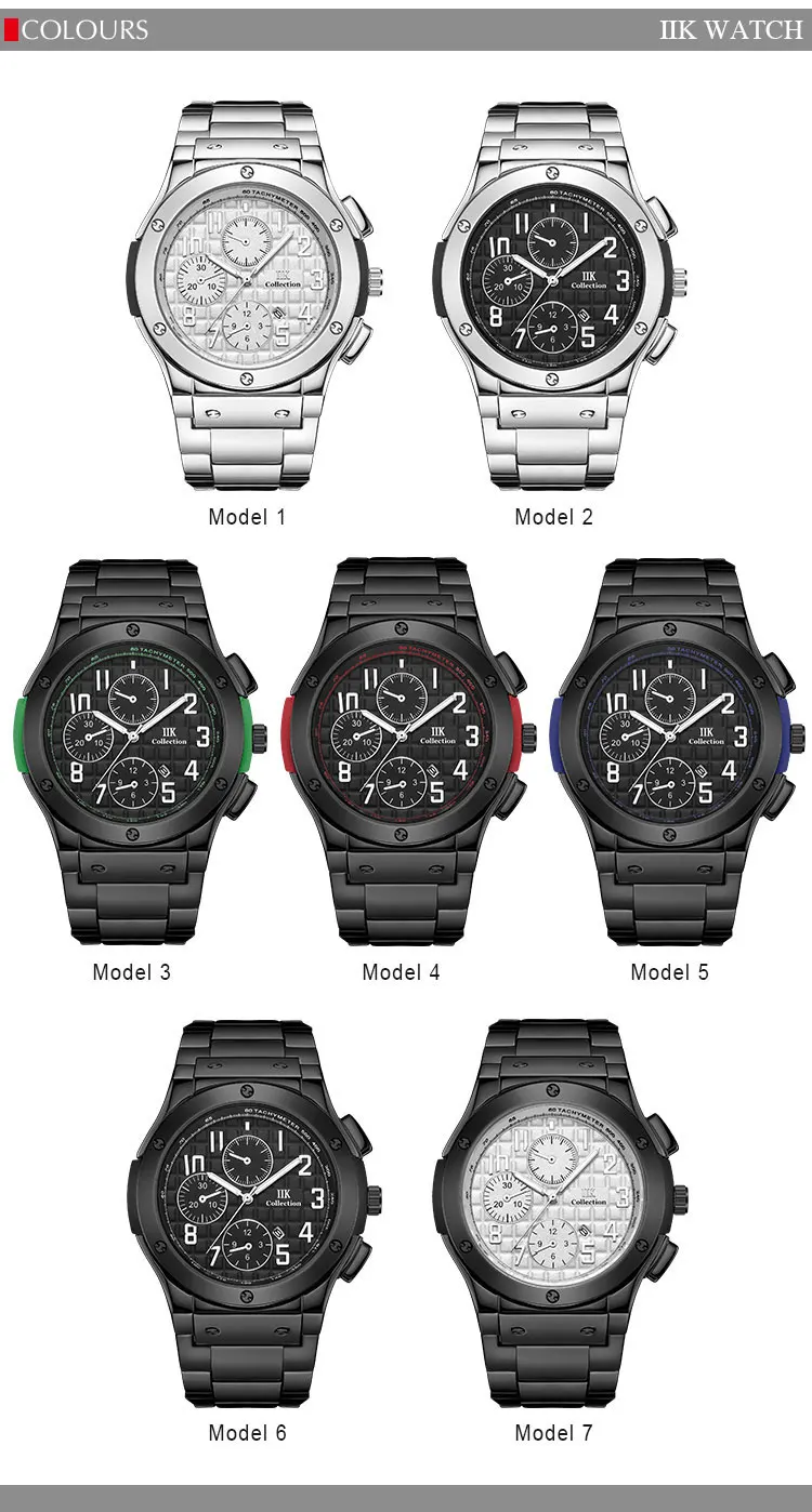Top Sellers 2018 For Amazon IIK Luxury Watches Chronograph Waterproof Regal Quartz Watch Men Wristwatch