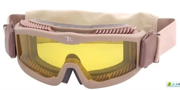 баллистические поликарбонатные страйкбольные военные очки бежевые