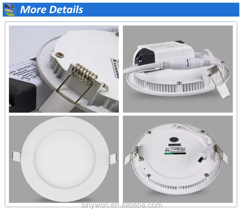 High Lumen Gold Silver Case 6W 12W 18W 24W Standard Sizes Panel Led Light