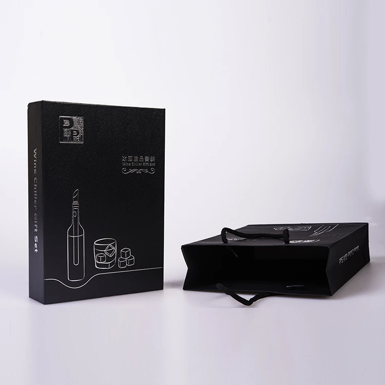 Customized logo metal reusable whiskey stone cooler wine chiller stick set ice cube gift set