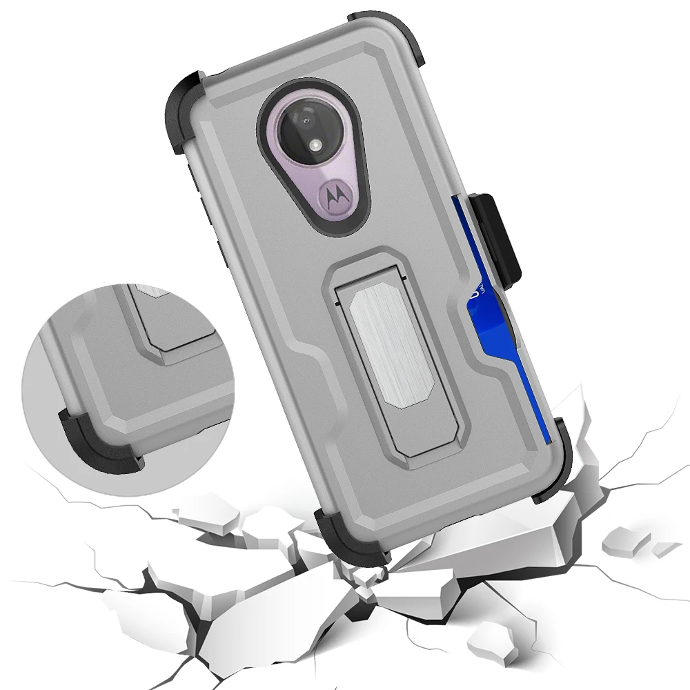 
Magnet attracts car holder armor cover for moto phone case with kickstand ,3 in1phone cover for moto G7 