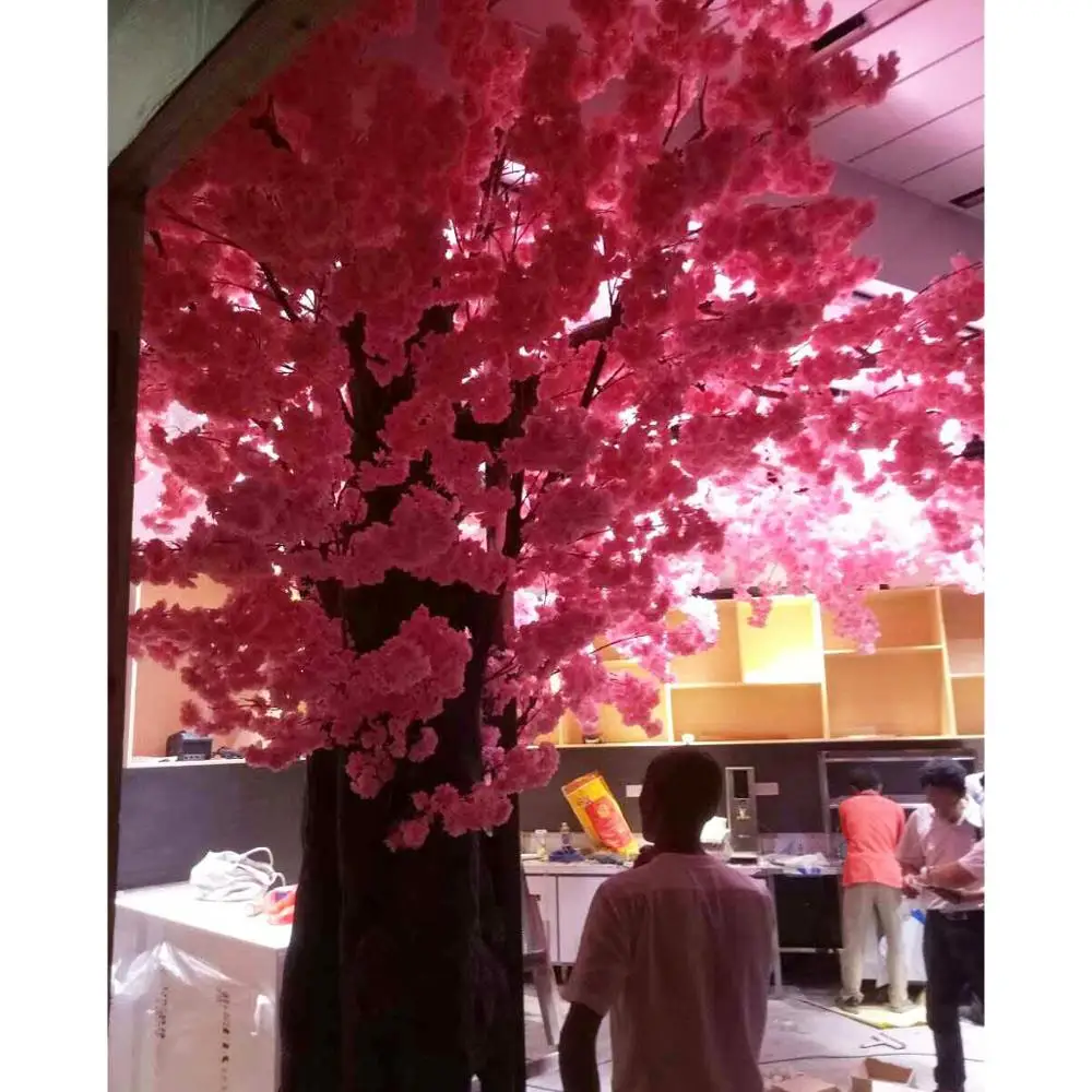 China Manufacturer High Simulation Glass Fiber Artificial Indoor Cherry Blossom Tree