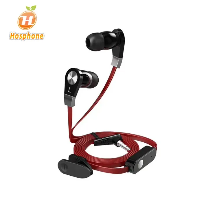 Langstom JM02 super bass stereo flat cable headphone earphone with mic for MP3 computer iphone Samsung mobile phone