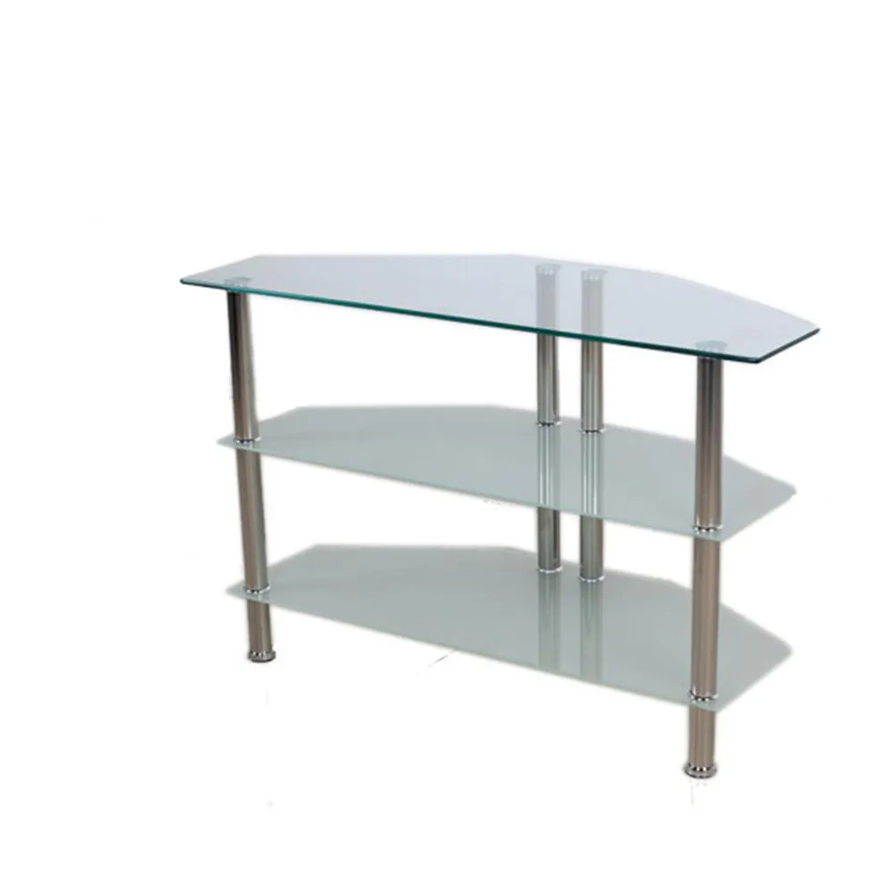 Трехуровневое прозрачное стекло, современный угловой телевизор высокого качества