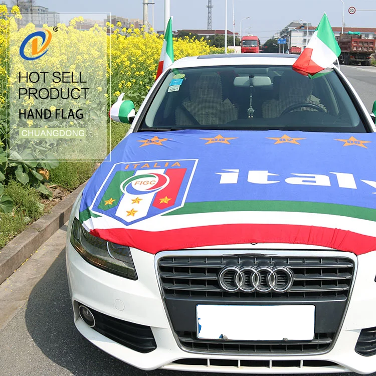 Hot Selling Custom Size 100% Polyester italian italy  car flag for window decoration