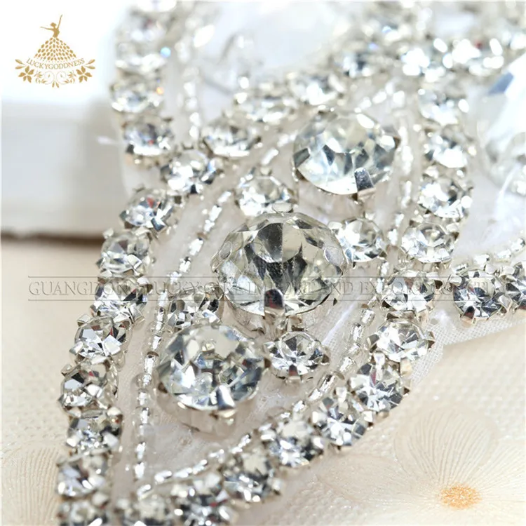 LG1098 Popular Smaller Size Rhinestone Applique DIY Sash Applique For Sale Crown Bridal Applique Accessories
