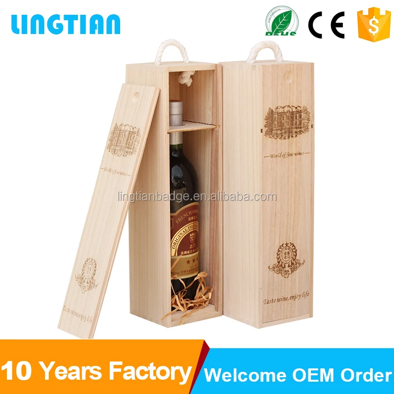 Под заказ, оптовая продажа, Высококачественная деревянная винная коробка для одной бутылки