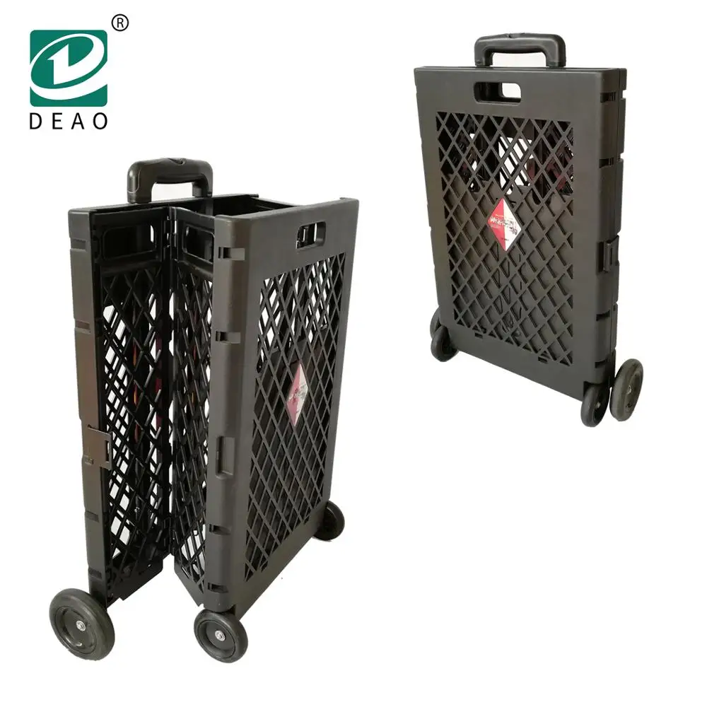 Folding aluminium shopping rolling cart with telescopic handle hand carts trolleys